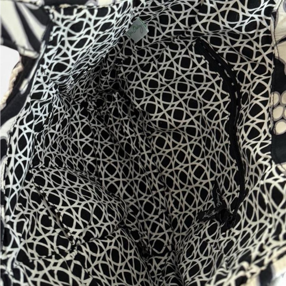 Vera Bradley Black and Cream Floral Shoulder Bag - Picture 2 of 2